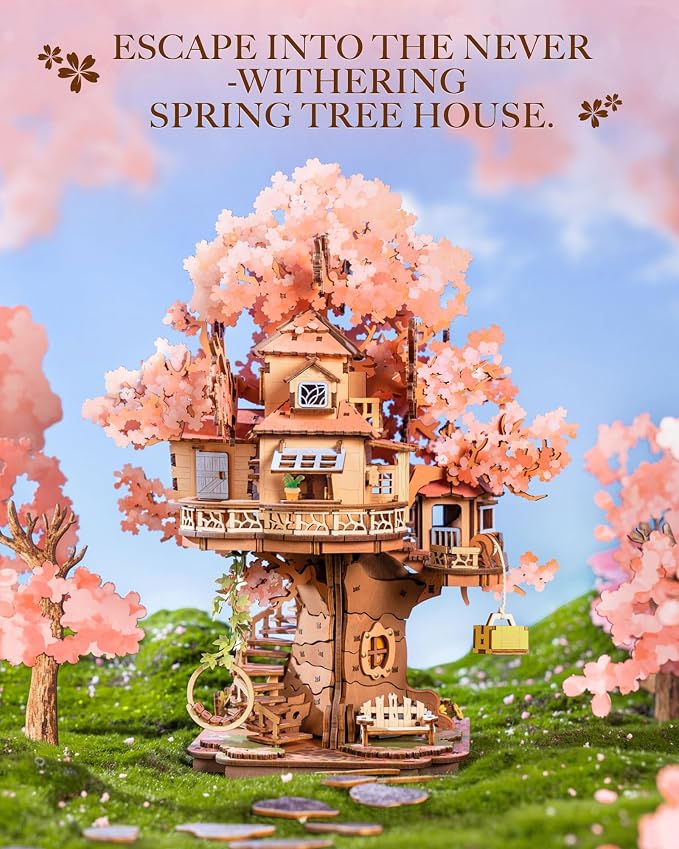 Rolife DIY Miniature House Kits Sakura Tree House 12" 3D Wooden Puzzles - Image 3
