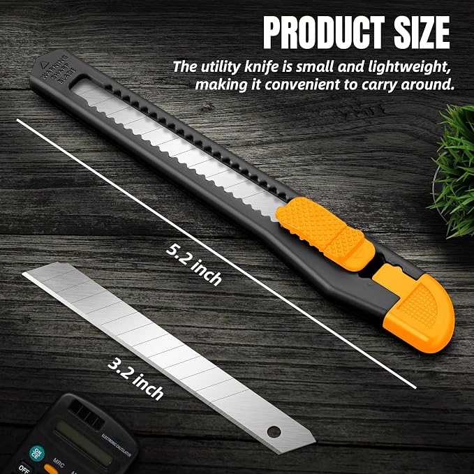24 Pack Box Cutter Retractable, Utility Knife 9MM Wide Snap-Off Blades - Image 4
