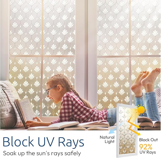 rabbitgoo Privacy Window Film Frosted Glass, 23.6" x 118.1" | Sun Blocking Non - Image 3