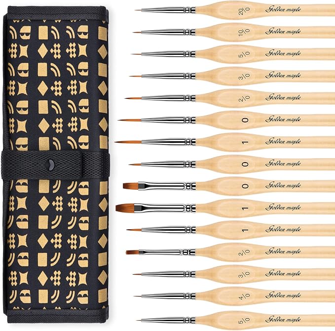 Golden Maple Miniature Paint Brushes, Fine Detailing by goldenmaple