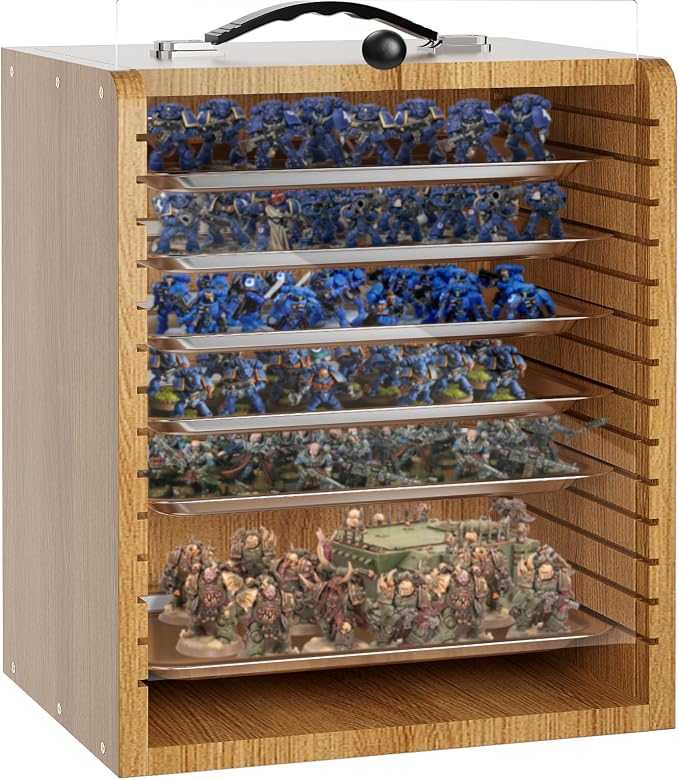 Miniature Storage Case for Collectibles Miniatures, Wooden Display Cases by WELIDAY