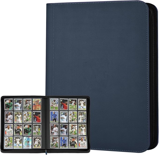 16 Pocket Ringless Side Loading Trading Card Binder, 1024 Cards PU Fixed Page by GERMUN