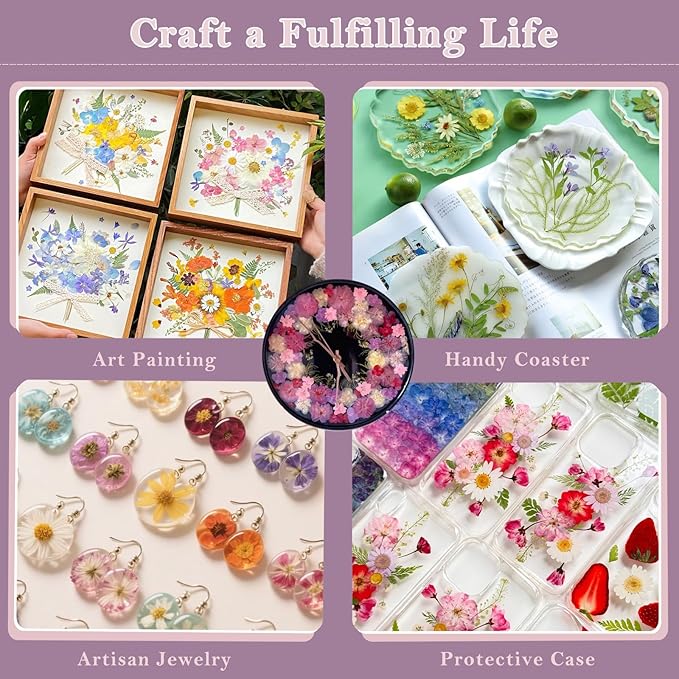 26 Pcs Purple Big Dried Pressed Flowers - Image 4