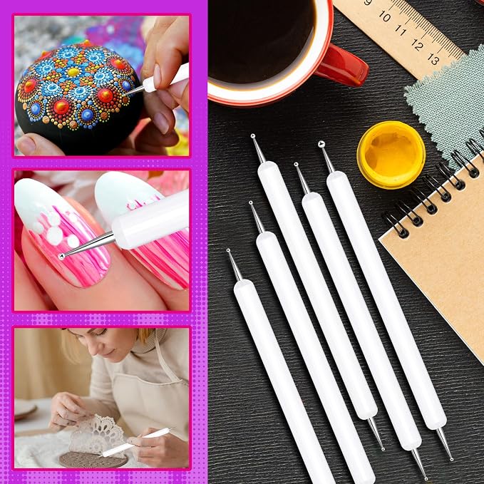Ashmacdo 20 Pcs Dotting Tools for Painting, Ball Embossing Stylus for Transfer - Image 6