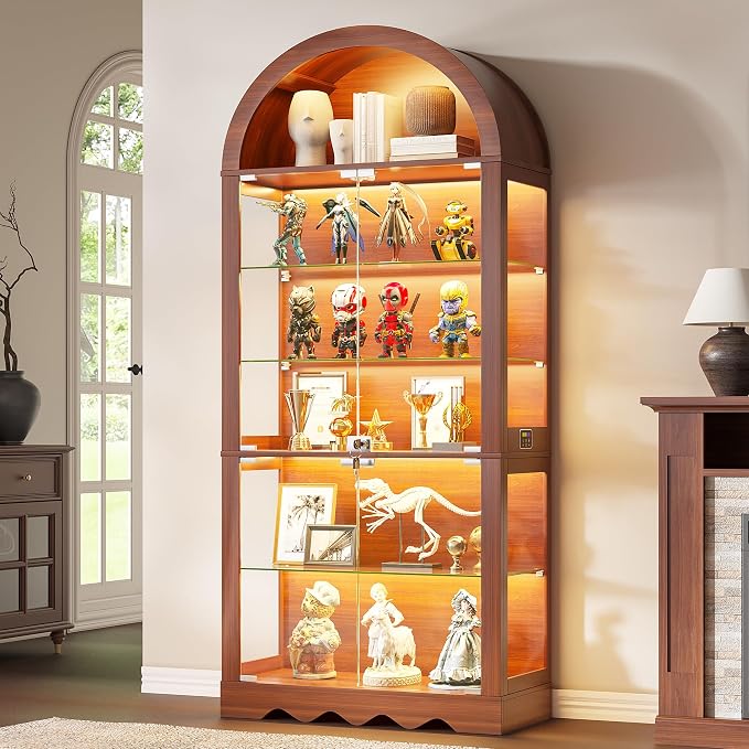 6-Tier Arched Glass Display Cabinet by CraftYourIdealHomeLife