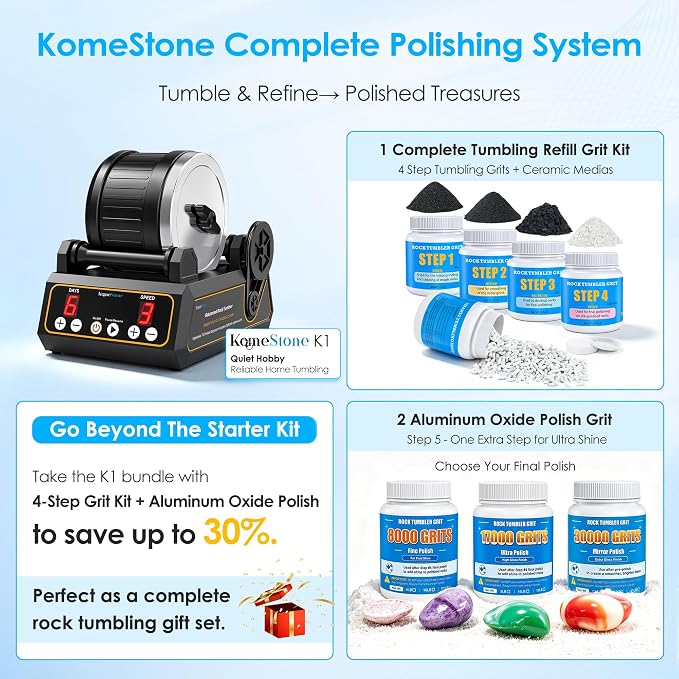 K1 Rock Tumbler Kit – Reliable Rotary Rock Polisher - Image 9