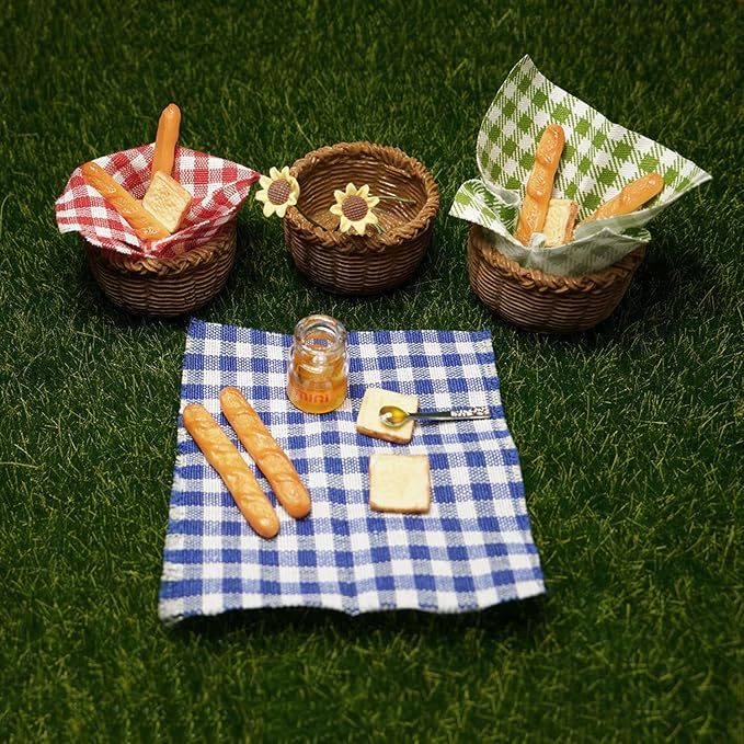 Miniature Food Dollhouse Accessories Garden Decor 1:12 Scale Bread Honey Picnic - Image 5