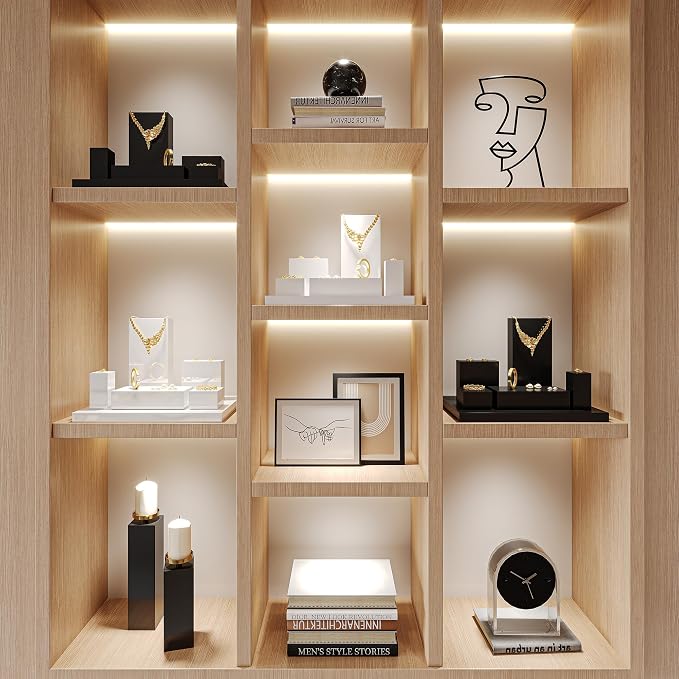 Oirlv Solid Wood Minimalism Style Jewelry Display Stand Showcase Jewelry - Image 3