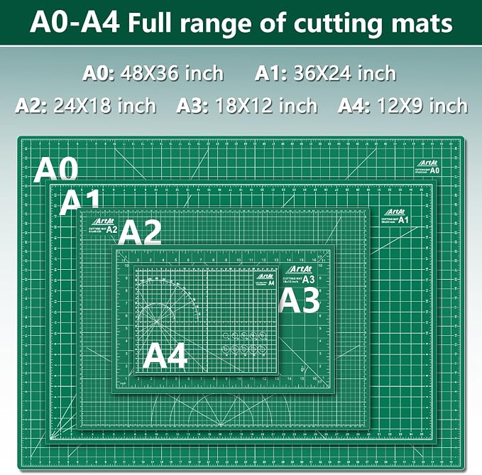 ArtAt Self Healing Cutting Mat: 12″x 18″ Green Double Sided Non-Slip 5 Layers - Image 8