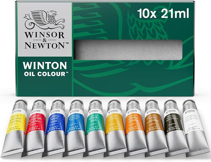 Winsor & Newton Winton Oil Color Paint, Basic Set, 10 x 21ml Tubes by WinsorNewton