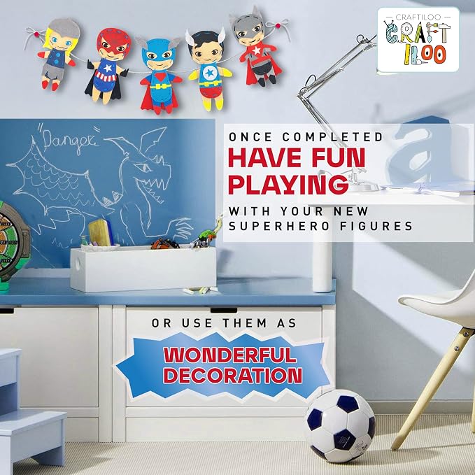 Superhero Sewing Kits for Little Kids 5 Easy Projects for Children Beginners - Image 7