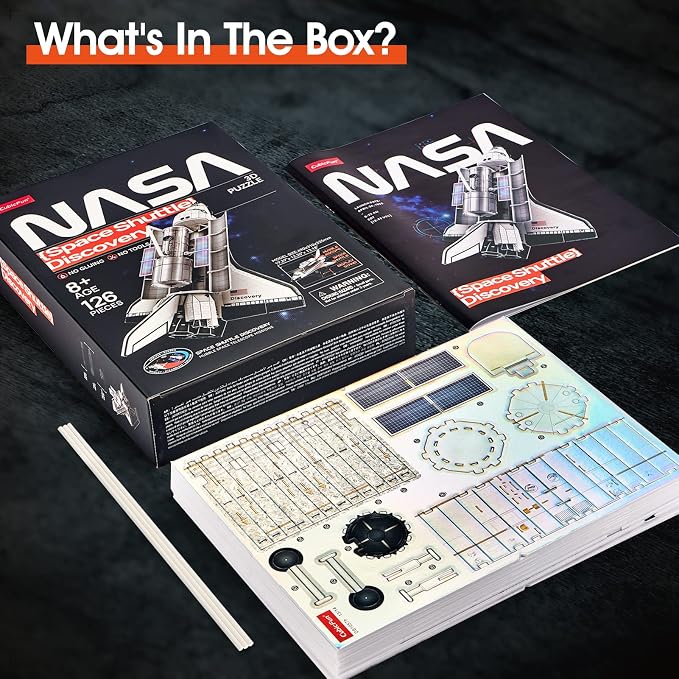 CubicFun NASA Space Shuttle Discovery 3D Puzzle Kit, 126 Pieces - Image 7