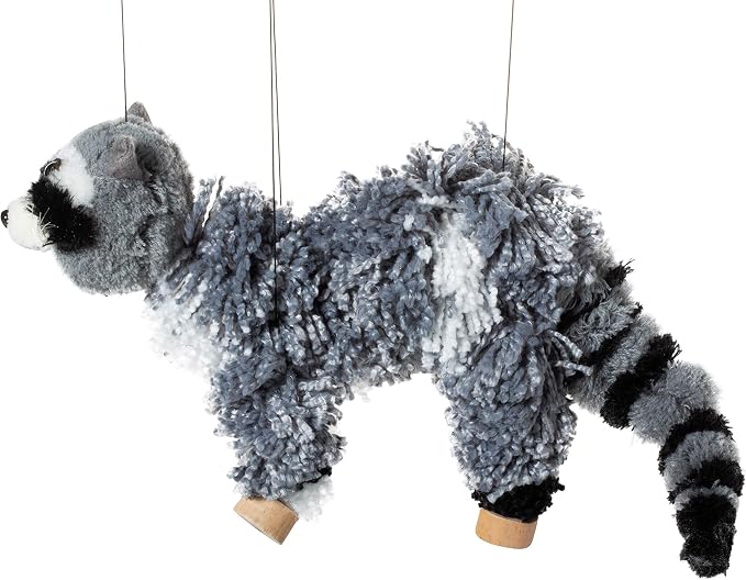 Artisan Owl Raccoon Marionette Puppet - Image 2