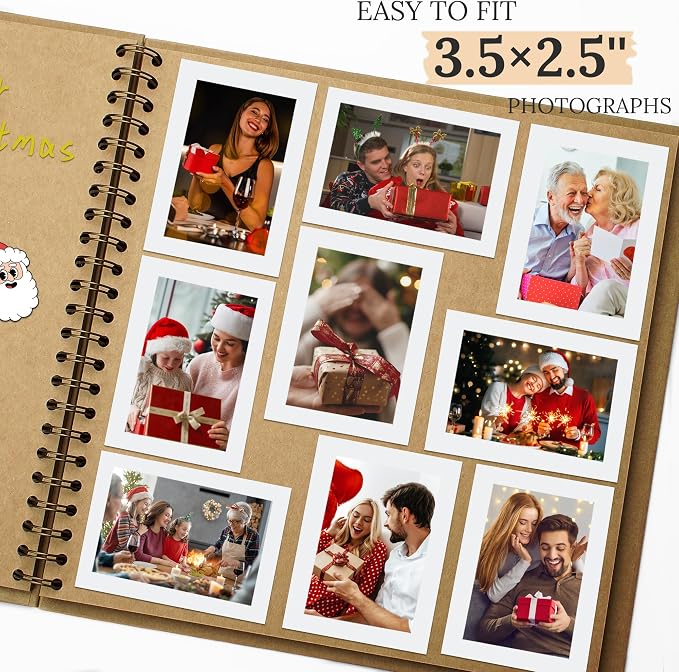 Scrapbook 10x10 Inch DIY Scrapbook Album Hardcover Kraft Paper 40 pages/20 - Image 4