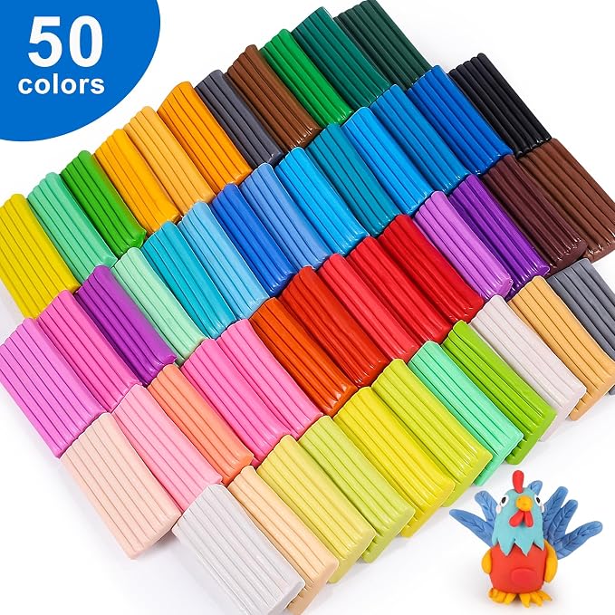CiaraQ 50-Color Polymer Clay Oven Bake Modeling Kit | Heavier than most clay - Image 3