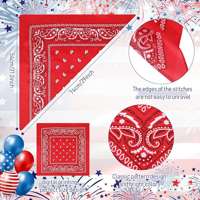 100 Pack Bandanas Unisex Paisley Bandanas Bulk Multi Purpose Cowboy Head Wrap - Image 3