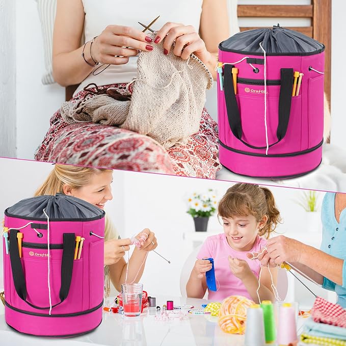 MYBAGZING Expandable Yarn Storage Organizer, Crochet Bag & Yarn Tote - Image 4