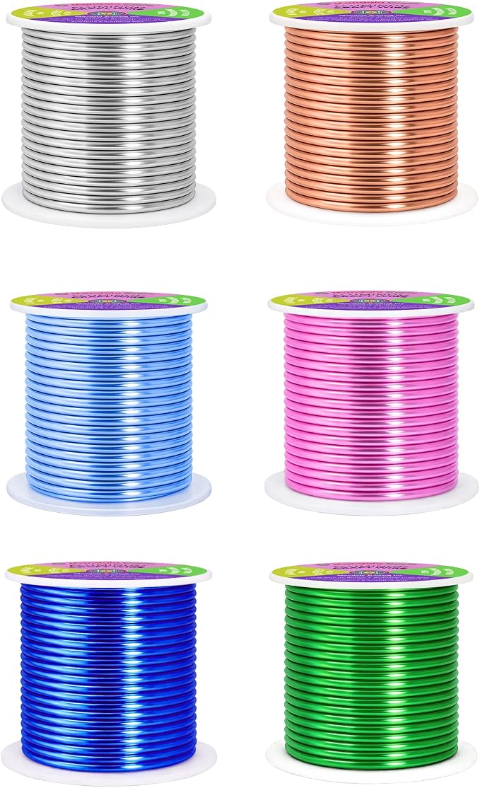 Mandala Crafts 8 GA Pink Green Blue Assorted Anodized Aluminum Craft Wire | 120 - Image 2