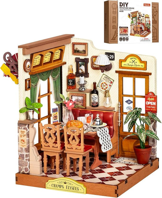 Rolife Miniature House Kit for Adults Elysees Bistro Book Nook Kit DIY Wooden by Rolife