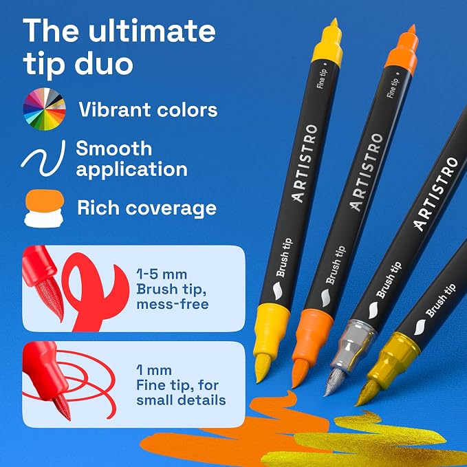 ARTISTRO 100 Dual-Tip Acrylic Paint Pens - Image 4