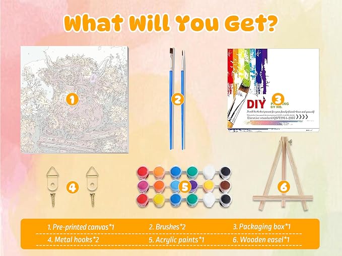 PHANTASYART Highland Cow Paint by Numbers Kit - Image 6
