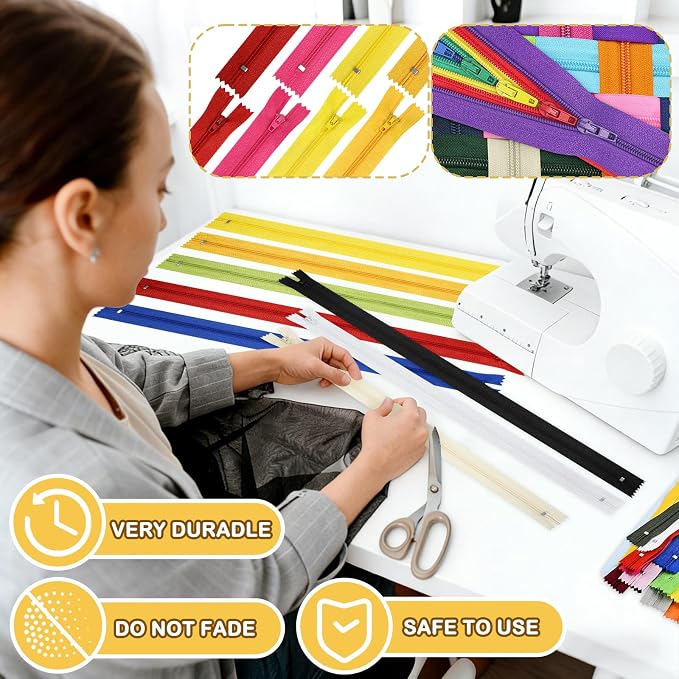 Zippers, DOITEM 72 pcs Zippers for Sewing 8 Inch 16 Inch 24 Inch Multicolor - Image 4