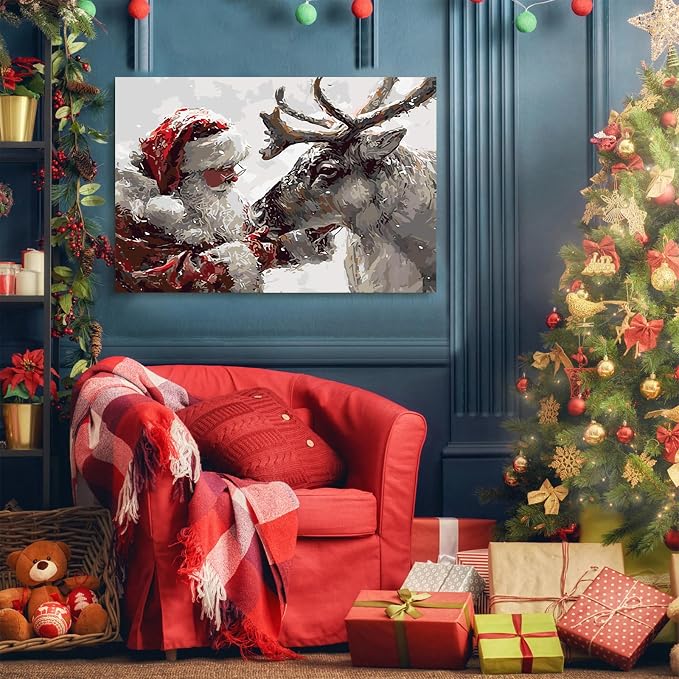 AREOPNMG Christmas Santa Claus Paint by Numbers Kit - Image 3