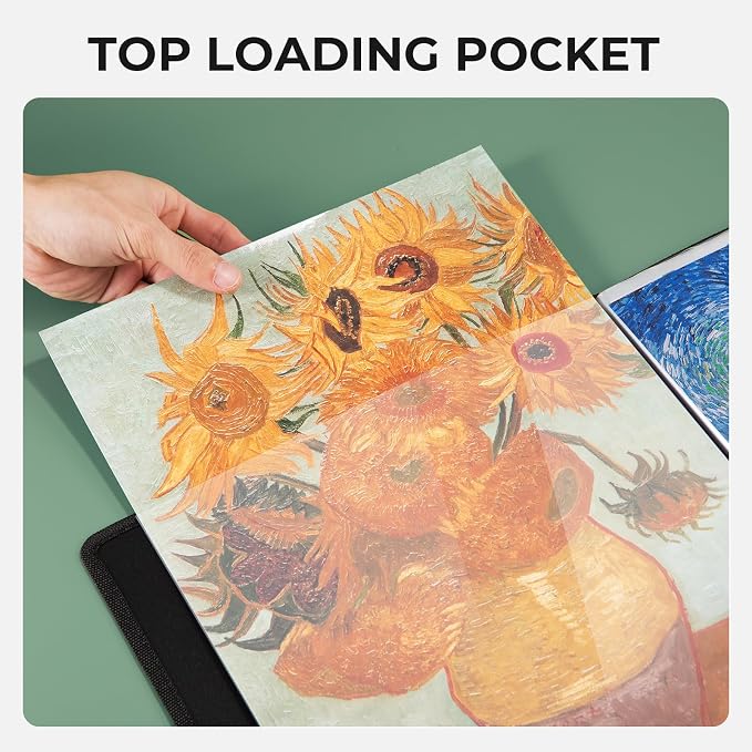 Nicpro 18"x24" Art Portfolio, 30 Pockets Display 60 Pages Art Portfolio Folder - Image 5