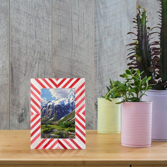 Picture Photo Frame Chevron Herringbone Art Inspired Vintage Table-Top/Wall - Image 5