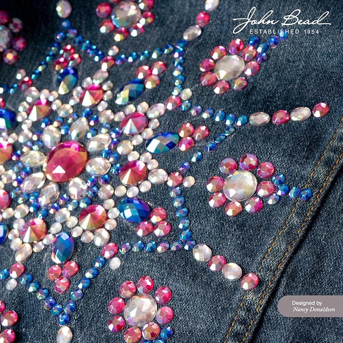 John Bead 200 Pieces 16mm, Fuchsia AB, Acrylic Round Flat Back Rhinestones - Image 4