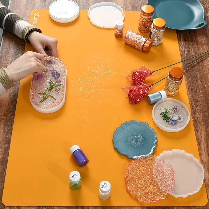 Sapid 2Pcs Thick Silicone Mat for Crafts, Nonstick Silicon Sheet for Epoxy Resin - Image 5