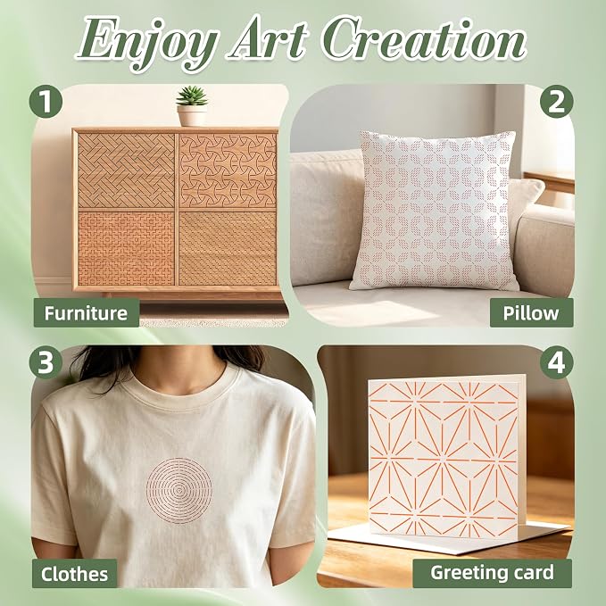 Texture Stencils for Crafts Reusable 16Pcs Stencils | DIY Art Painting Stencil - Image 5