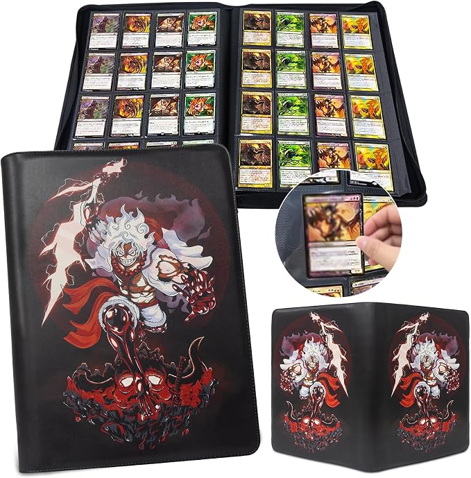 Trading Card Binder for One Piece Cards, 16 Pocket by WESTTUNE