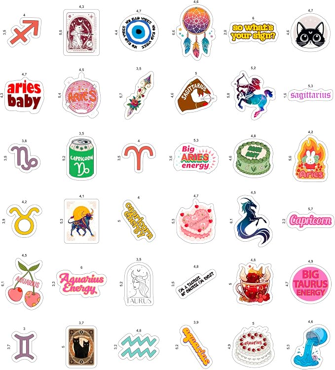 100Pcs Astrology Stickers for Water Bottle, Laptop - Image 3
