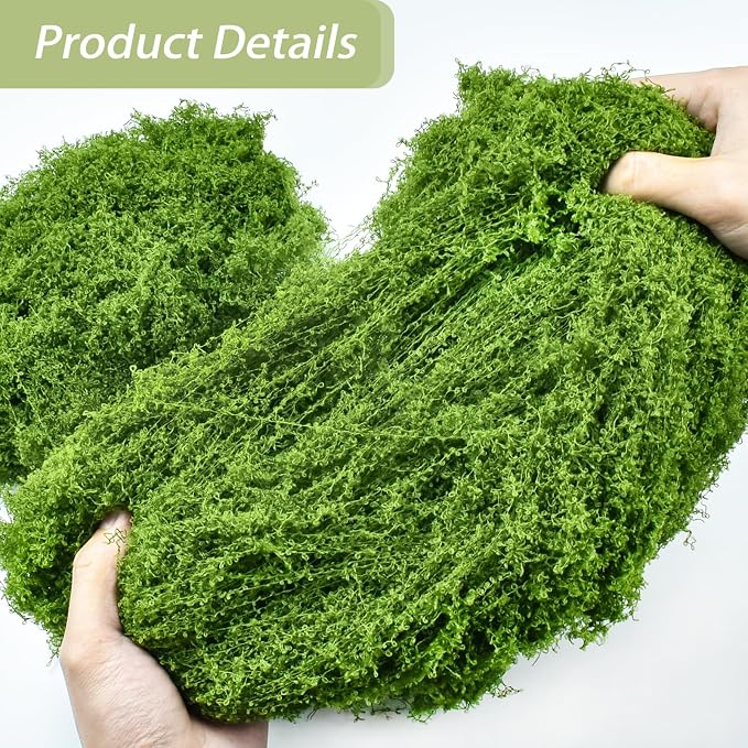Fake Green Moss for Crafts 10.6 Oz Decorative Artificial Moss for Crafts - Image 4