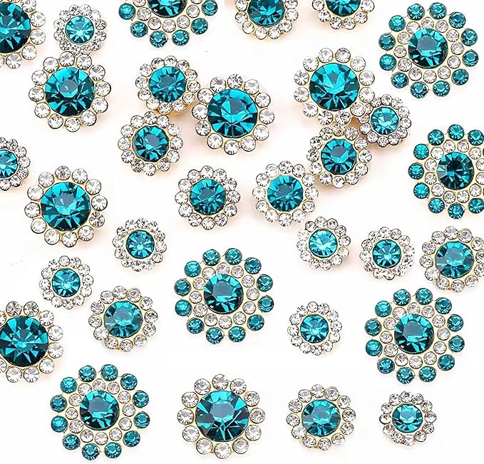 100pcs Sew on Rhinestones Crystals Glass Gems Metal Claw Mixed 8mm 10mm 12mm by UYTRDVG