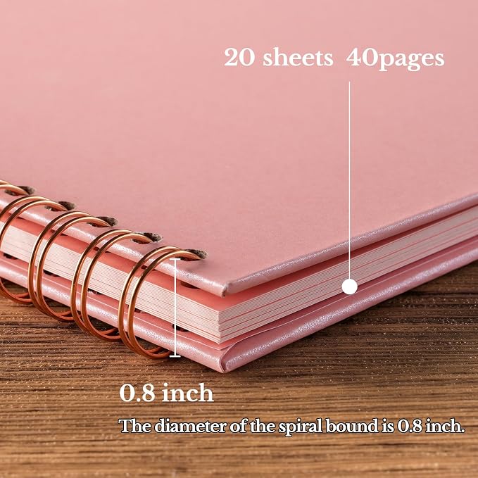 potricher 7 x 7 Inch DIY Scrapbook Album 40 Pages Hardcover Kraft Paper Scrap - Image 4