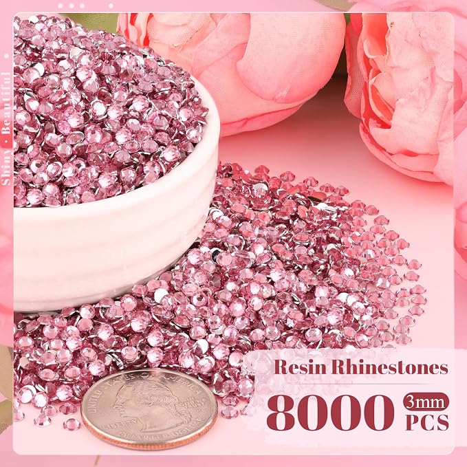 8000PCS 3mm Resin Rhinestones Bulk - Image 2
