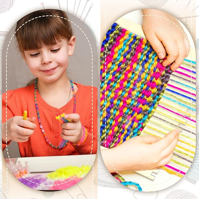Minatee 50 Pcs Beginners Wooden Loom Notched Weaving Loom Basket Weaving Tools - Image 5