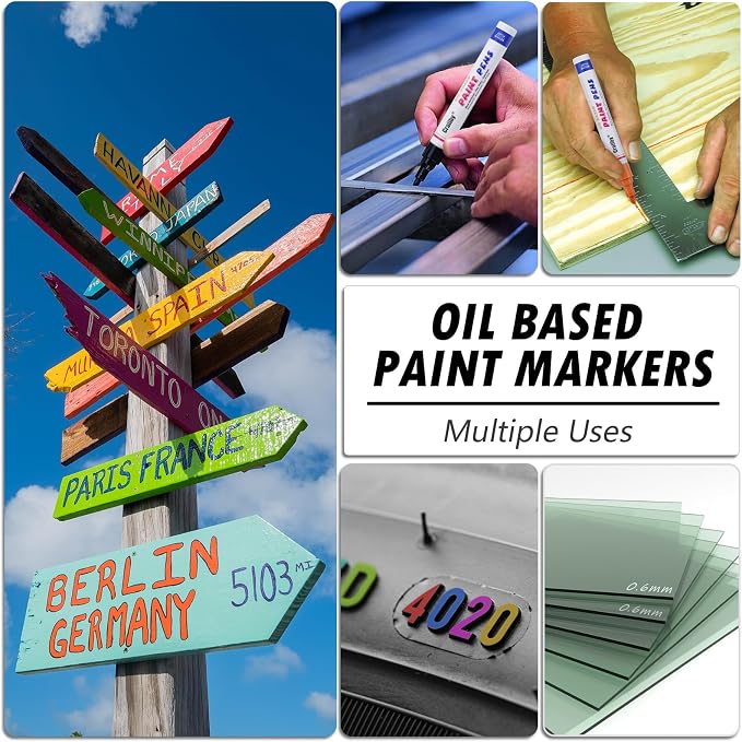 Brown Paint Markers, 3 Pack Oil-Based Waterproof Quick Dry Permanent Paint Pen - Image 4