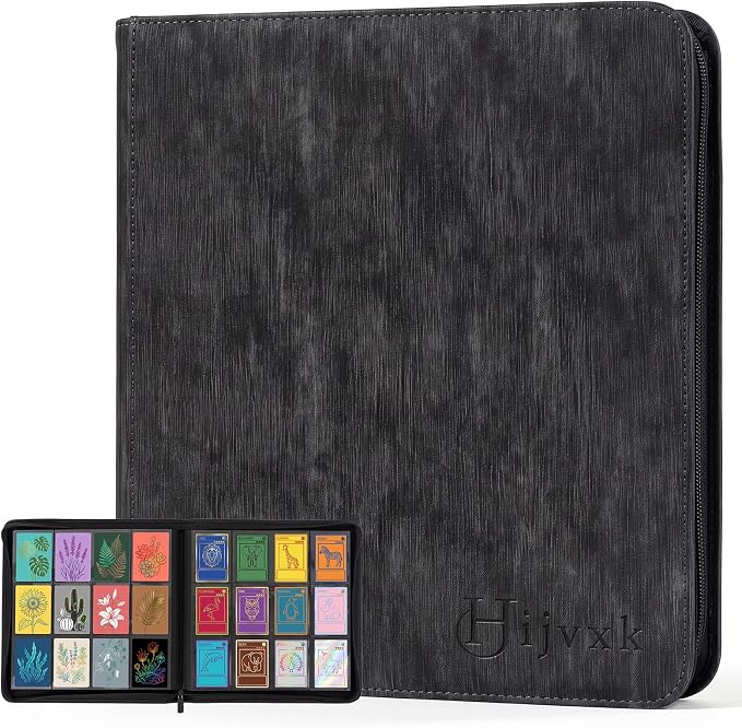 Card Binder 12 Pocket, Premium 720 Double Sided Pocket Collection Binder by Hijvxk