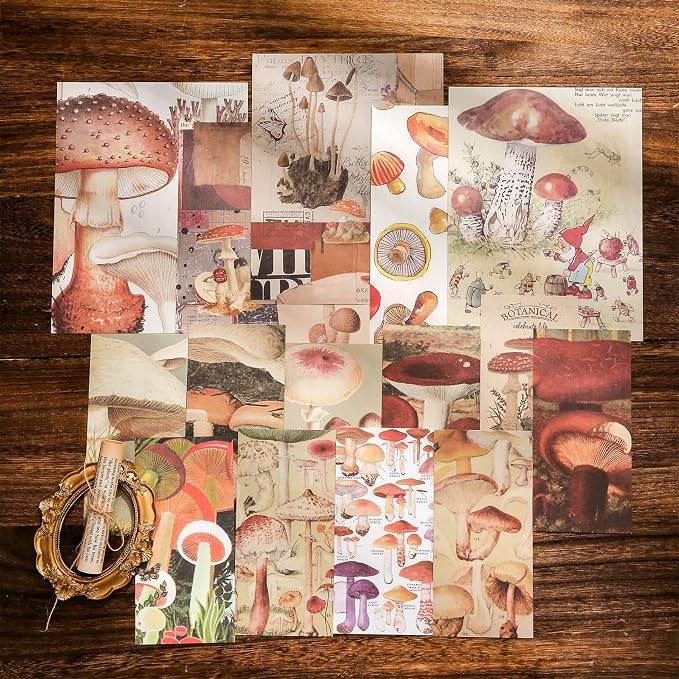 emmoolife Scrapbooking Supplies Kit, Vintage Mushroom Aesthetic Scrapbook Kit - Image 6