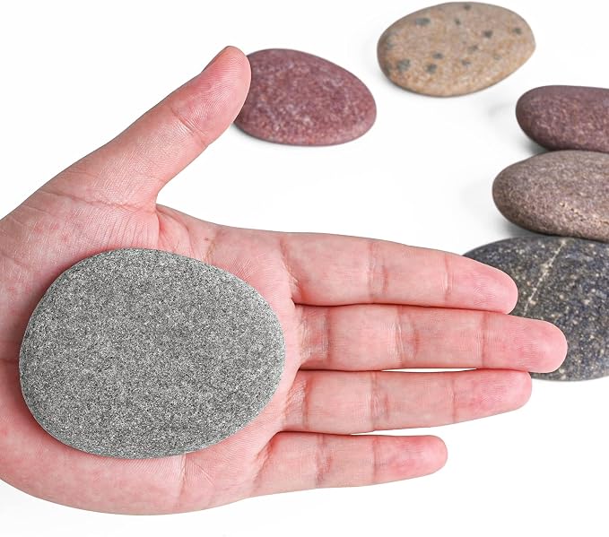 River Rocks for Painting 20 Pcs Large 2-3 Inch Flat Smooth Painting Stones - Image 7