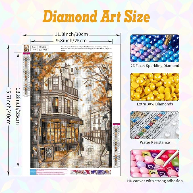 Landscape Diamond Art Kits for Adults Beginners 12x16 in, DIY Craft Gift | - Image 3