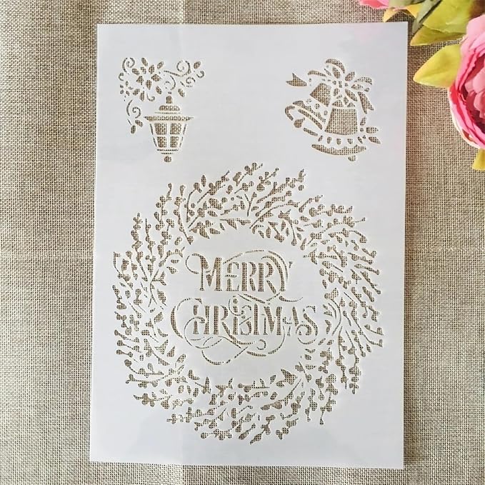 TIAMECH A4 Reusable Merry Christmas Stencil - Image 2