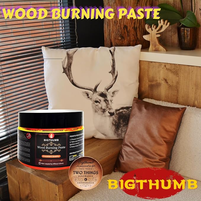 BIGTHUMB Wood Burning Gel Kit 4 OZ | Heat Activated Non-Toxic Paste - Image 7
