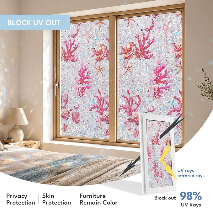 ADD.HERES Window Privacy Film, Stained Glass Decorative Static Cling, Removable - Image 4