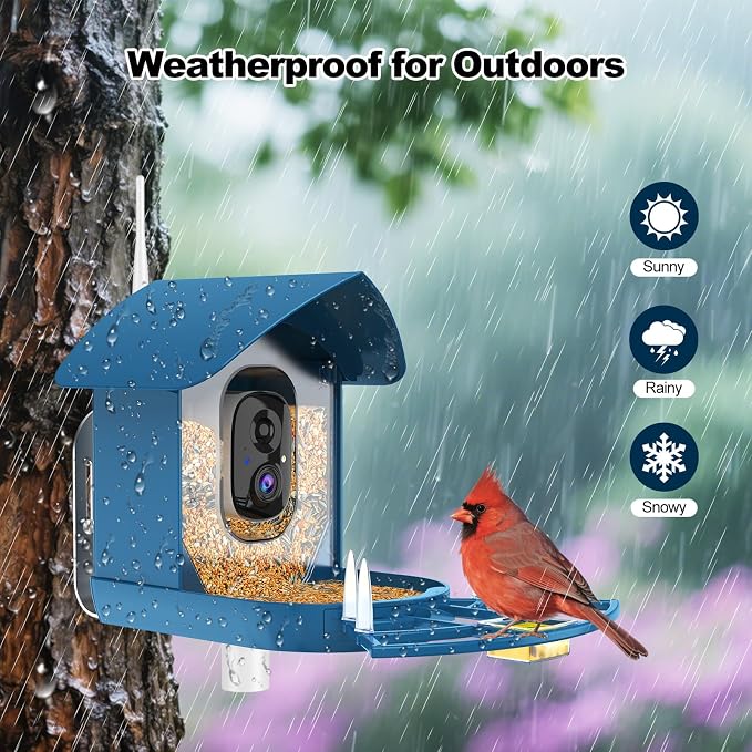Bird Feeder with Camera, FHD Live View Video, Smart WiFi Bird Feeder Camera - Image 5
