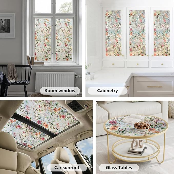 Ranzdn Window Privacy Film, Stained Glass, Static Cling, 45.2" x 157.4" | No - Image 5