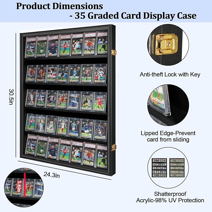 35 Graded Sports Card Display Case - Image 2